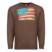 Chestnut American flag with leopard Premium Sweatshirt - HowdyJamesFarm