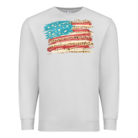 Dove Grey American flag with leopard Premium Sweatshirt - HowdyJamesFarm