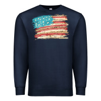 Navy American flag with leopard Premium Sweatshirt - HowdyJamesFarm