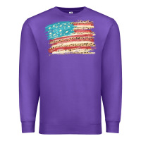 Purple American flag with leopard Premium Sweatshirt - HowdyJamesFarm