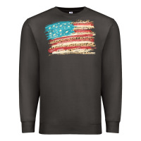 Smoke American flag with leopard Premium Sweatshirt - HowdyJamesFarm