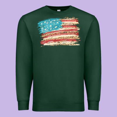 American Flag With Leopard Premium Sweatshirt Designed By Howdyjamesfarm