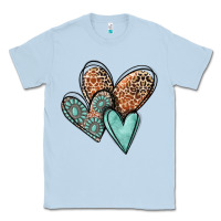 Dusty Blue western love hearts Classic Tee - MaliasSmallBusiness