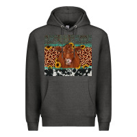 Charcoal Heather red angus leopard Premium Hoodie - JahusDesignShop