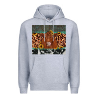 Heather Grey red angus leopard Premium Hoodie - JahusDesignShop
