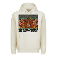 Oatmeal Heather red angus leopard Premium Hoodie - JahusDesignShop
