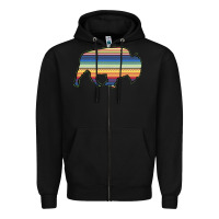 Black Aztec Bison Silhouette Zipper Hoodie - Bettercallsaul