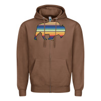 Chestnut Aztec Bison Silhouette Zipper Hoodie - Bettercallsaul