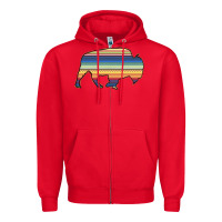 Red Aztec Bison Silhouette Zipper Hoodie - Bettercallsaul