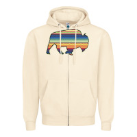 Sandshell Aztec Bison Silhouette Zipper Hoodie - Bettercallsaul