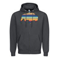 Smoke Aztec Bison Silhouette Zipper Hoodie - Bettercallsaul