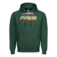 Sports Green Aztec Bison Silhouette Zipper Hoodie - Bettercallsaul