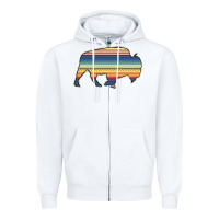 White Aztec Bison Silhouette Zipper Hoodie - Bettercallsaul
