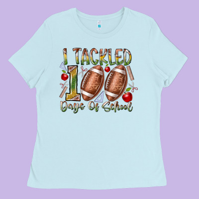 I Tackled 100 Days Of School Ladies Tee Designed By Racoondesign