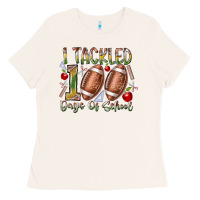 Bone I Tackled 100 Days of School Ladies Tee - RacoonDesign