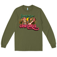 Army Green long live cowgirls Long Sleeve Tee - NancyCooperArtShop