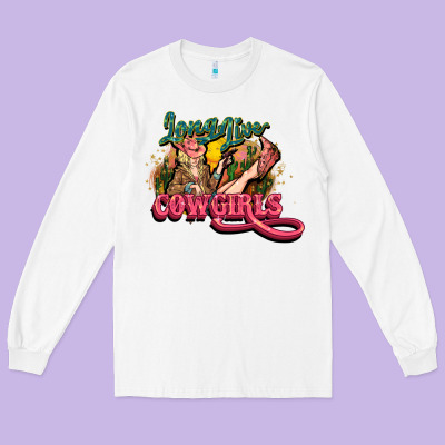 Long Live Cowgirls Long Sleeve Tee Designed By Nancycooperartshop
