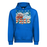 Cobalt Born to be free Urban Hoodie - FaDigitalArtStudio