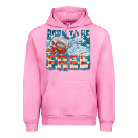 Fuchsia Pink Born to be free Urban Hoodie - FaDigitalArtStudio