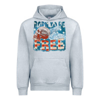 Heather Grey Born to be free Urban Hoodie - FaDigitalArtStudio