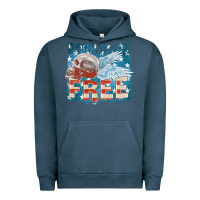 Pigment Midnight Navy Born to be free Urban Hoodie - FaDigitalArtStudio