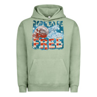 Pigment Oil Green Born to be free Urban Hoodie - FaDigitalArtStudio