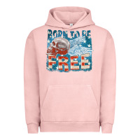 Pigment Salmon Born to be free Urban Hoodie - FaDigitalArtStudio