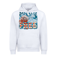 White Born to be free Urban Hoodie - FaDigitalArtStudio