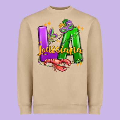 Louisiana Mardi Gras Heavyweight Sweatshirt Designed By Maliassmallbusiness