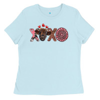 Baby Blue xoxo calf and gemstone Ladies Tee - RanaPortraitStore