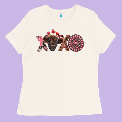 Xoxo Calf And Gemstone Ladies Tee Designed By Ranaportraitstore