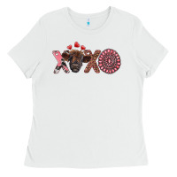 White xoxo calf and gemstone Ladies Tee - RanaPortraitStore