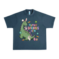 Midnight Navy bunny saurus rex Urban Heavy Tee - MaliasSmallBusiness