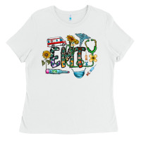 White emt Ladies Tee - CowhideDigitalArt