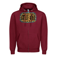 Burgundy Leopard Patterned Mini Tried Zipper Hoodie - Bettercallsaul