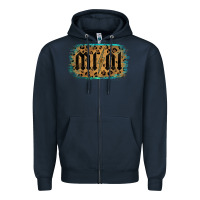 Navy Leopard Patterned Mini Tried Zipper Hoodie - Bettercallsaul