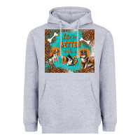 Heather Grey life is better with a dog Heavyweight Hoodie - TumblerDesignByShophia