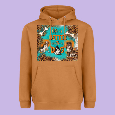 Life Is Better With A Dog Heavyweight Hoodie Designed By Tumblerdesignbyshophia