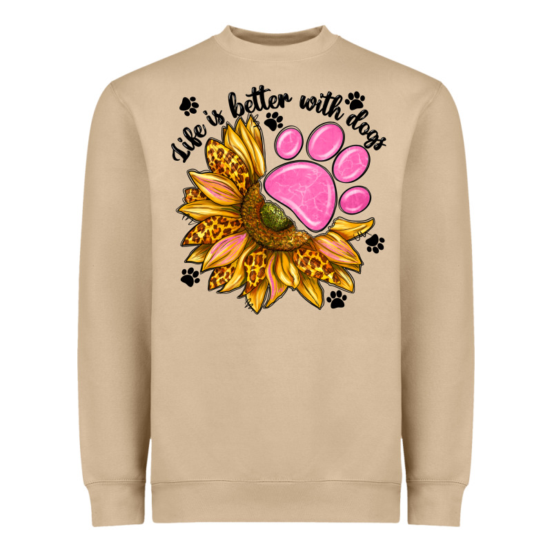 Life Is Better With Dogs Heavyweight Sweatshirt by NancyCooperArtShop | Teevron