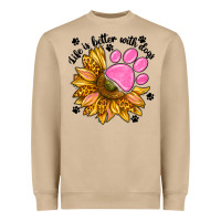 Mushroom life is better with dogs Heavyweight Sweatshirt - NancyCooperArtShop