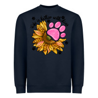 Navy life is better with dogs Heavyweight Sweatshirt - NancyCooperArtShop