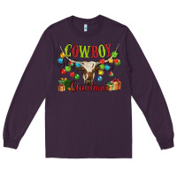 Plum cowboy christmas Long Sleeve Tee - MaliasSmallBusiness