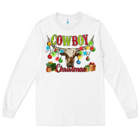 White cowboy christmas Long Sleeve Tee - MaliasSmallBusiness