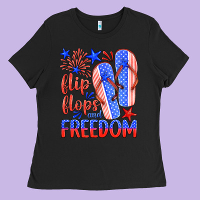 Flip Flops And Freedom Ladies Tee Designed By Hra Design Shop