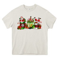 Cream coffee cups with santa claus Heavy Core Tee - FaDigitalArtStudio