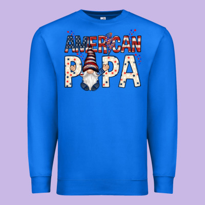 American Papa With Gnome 4th Of July Premium Sweatshirt Designed By Howdyjamesfarm