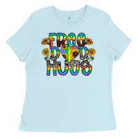 Baby Blue free dad hugs Ladies Tee - CowhideDigitalArt