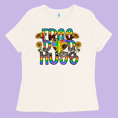 Free Dad Hugs Ladies Tee Designed By Cowhidedigitalart