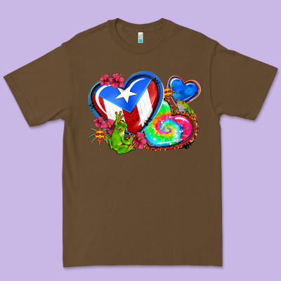 Western Leopard Puerto Rico   Hearts Premium Tee Designed By Adodesignshop