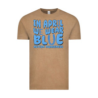 Vintage Coffee in april we wear blue autism awareness Vintage Tee - MaliasSmallBusiness